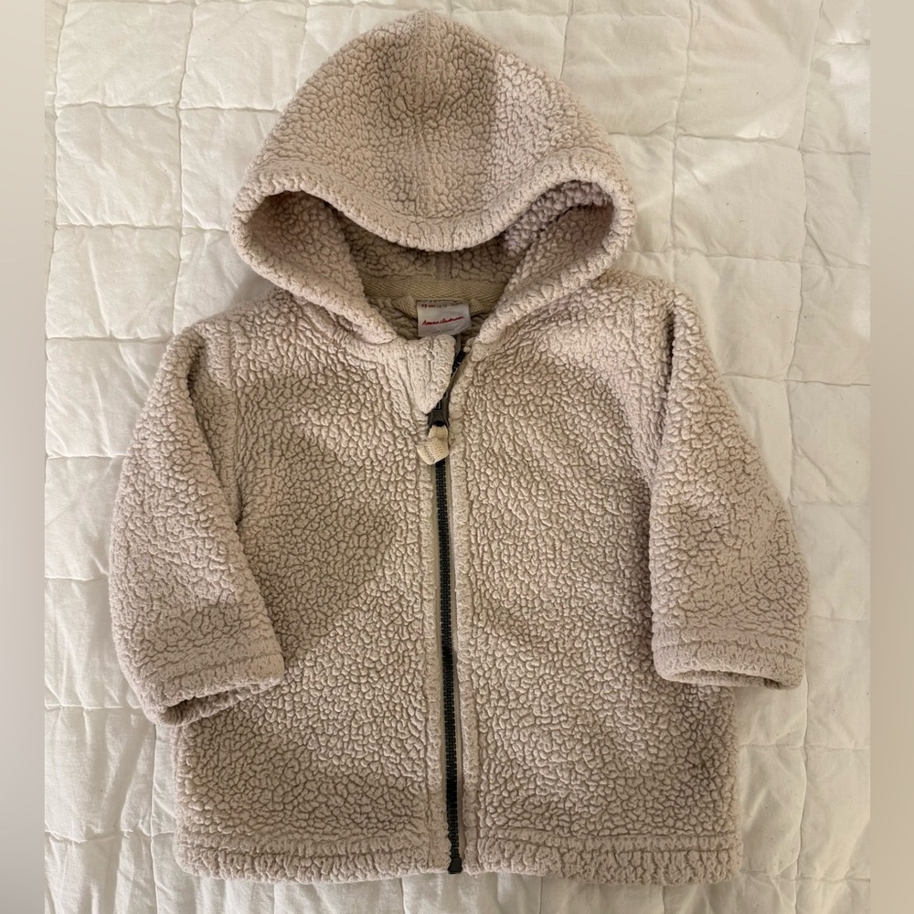 Hanna Andersson Cream Sherpa Baby Jacket